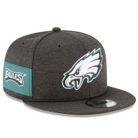 Men's Philadelphia Eagles New Era Black 2018 NFL Sideline Home Official 9FIFTY Snapback Adjustable Hat 3058538